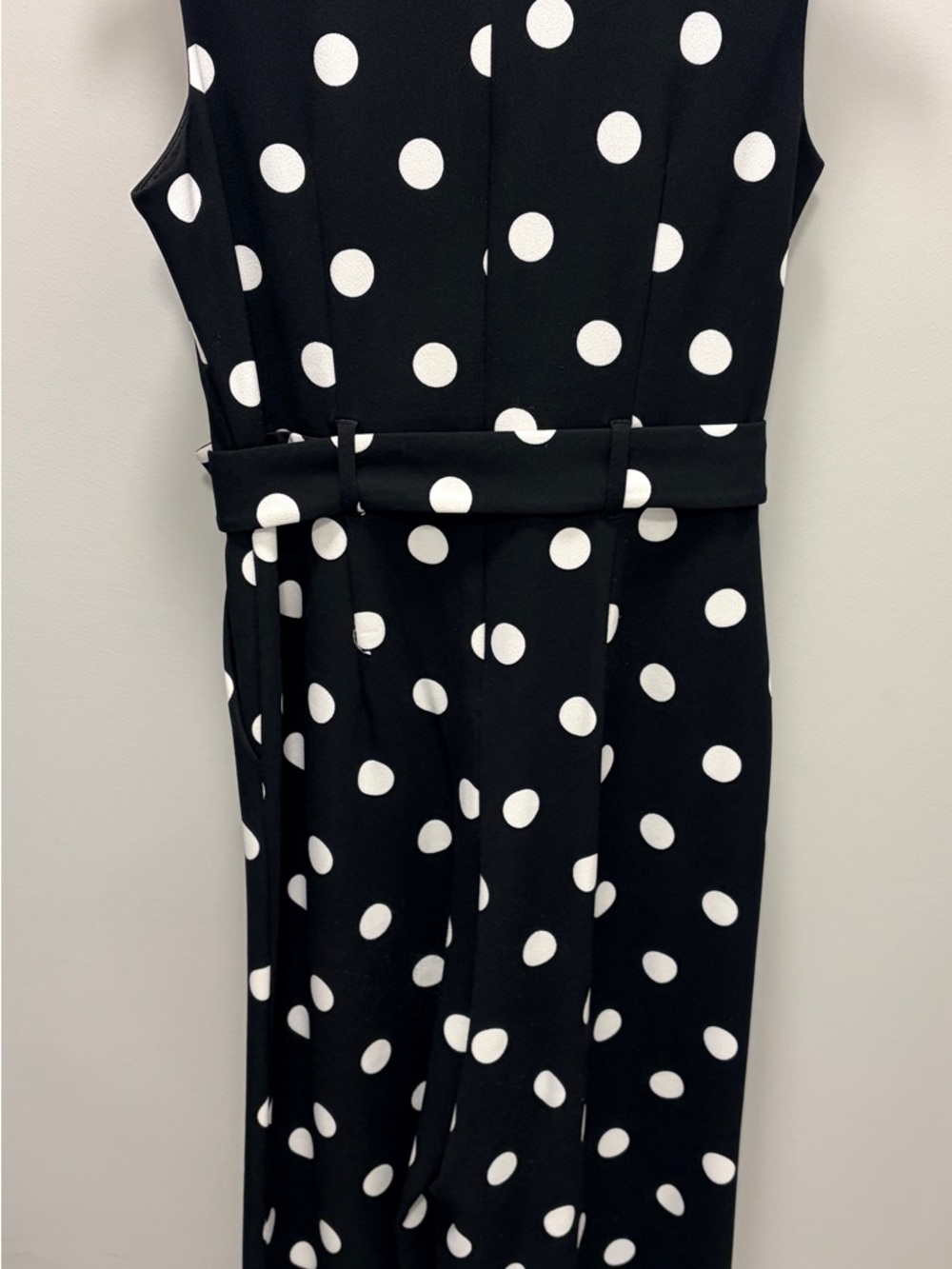 Karl Lagerfeld Jumpsuit: Black  with White Polka Dots. - Picture 2 of 10